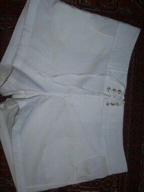 Board Shorts sz Womens MEDIUM White Swim Surf Bottoms Boy Shorts Pockets W36,